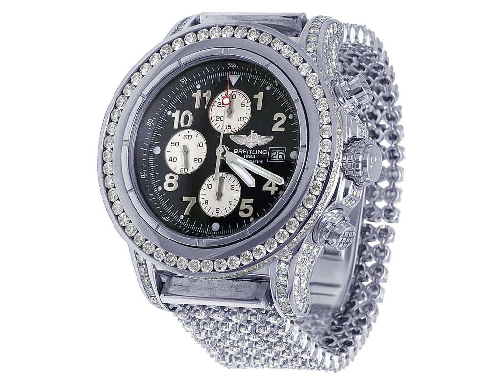Lab Grown Diamond Gold Plated Wrist Watch Iced Out
