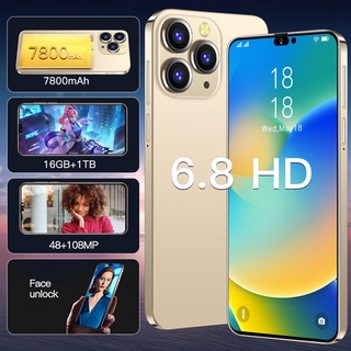 Android New Smartphone i14 Pro Max 6.8 Inch 5G Mobile Phone
