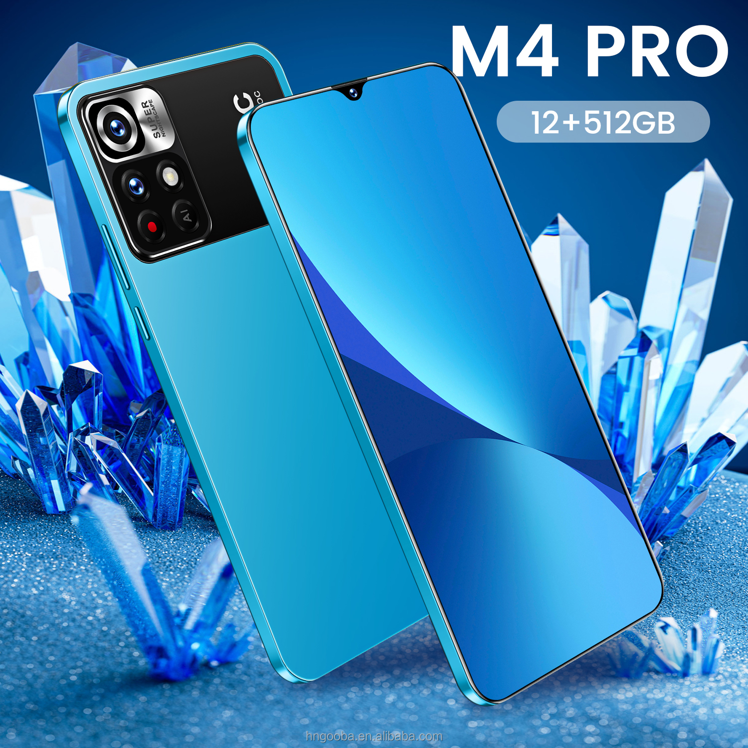 2022 New Dual Sim Card M 4 Pro Big screen Mobile Phones 6.7 inch Full display 8 GB +256 GB Android 1