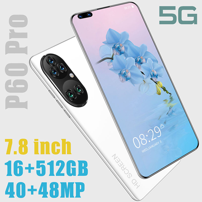 New cross-border spot P60pro perforated large screen 7.8 inch Android smartphone Smart Mobile Phone