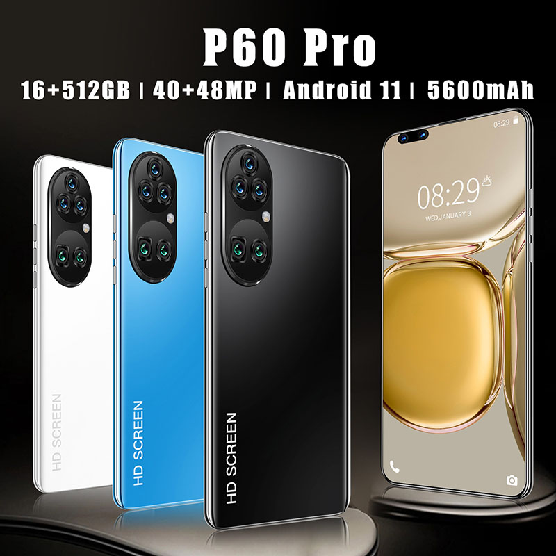 New cross-border spot P60pro perforated large screen 7.8 inch Android smartphone Smart Mobile Phone