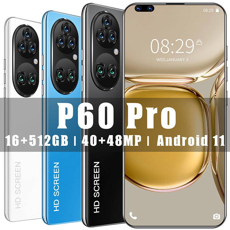 New cross-border spot P60pro perforated large screen 7.8 inch Android smartphone Smart Mobile Phone
