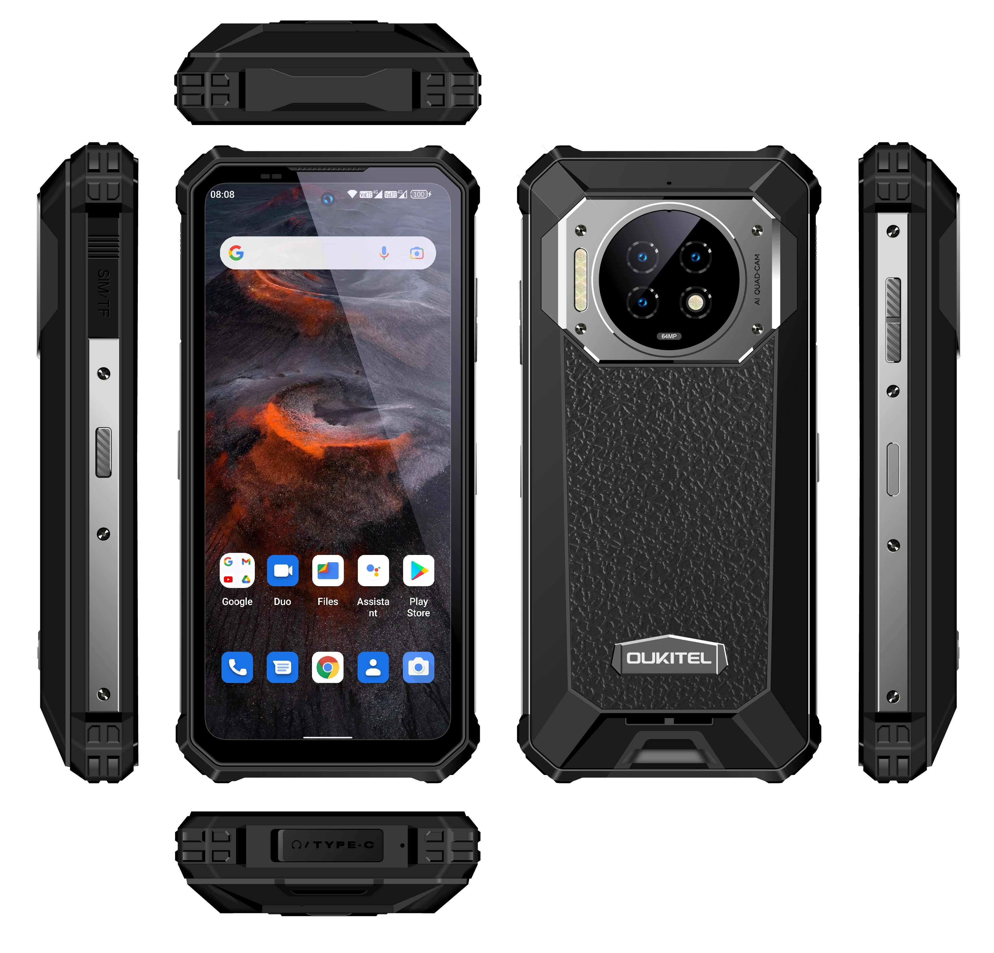 Big Battery Oukitel Wp19 Rugged Smartphone 21000mah 8g +256g Mobile Phone Night Vision 64m Camera 90