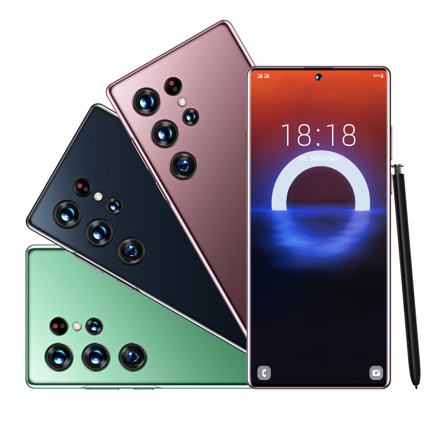 High quality S22 + Ultra true 4G Android 11 true perforation 7.3 Large Screen 8 million pixels (3+32