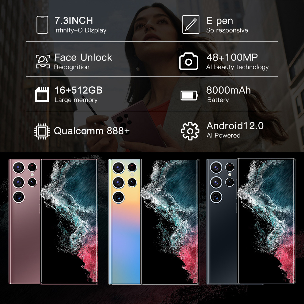 100% original 7.3 inch Screen Android phone  16GB+512GB camera phones mobile