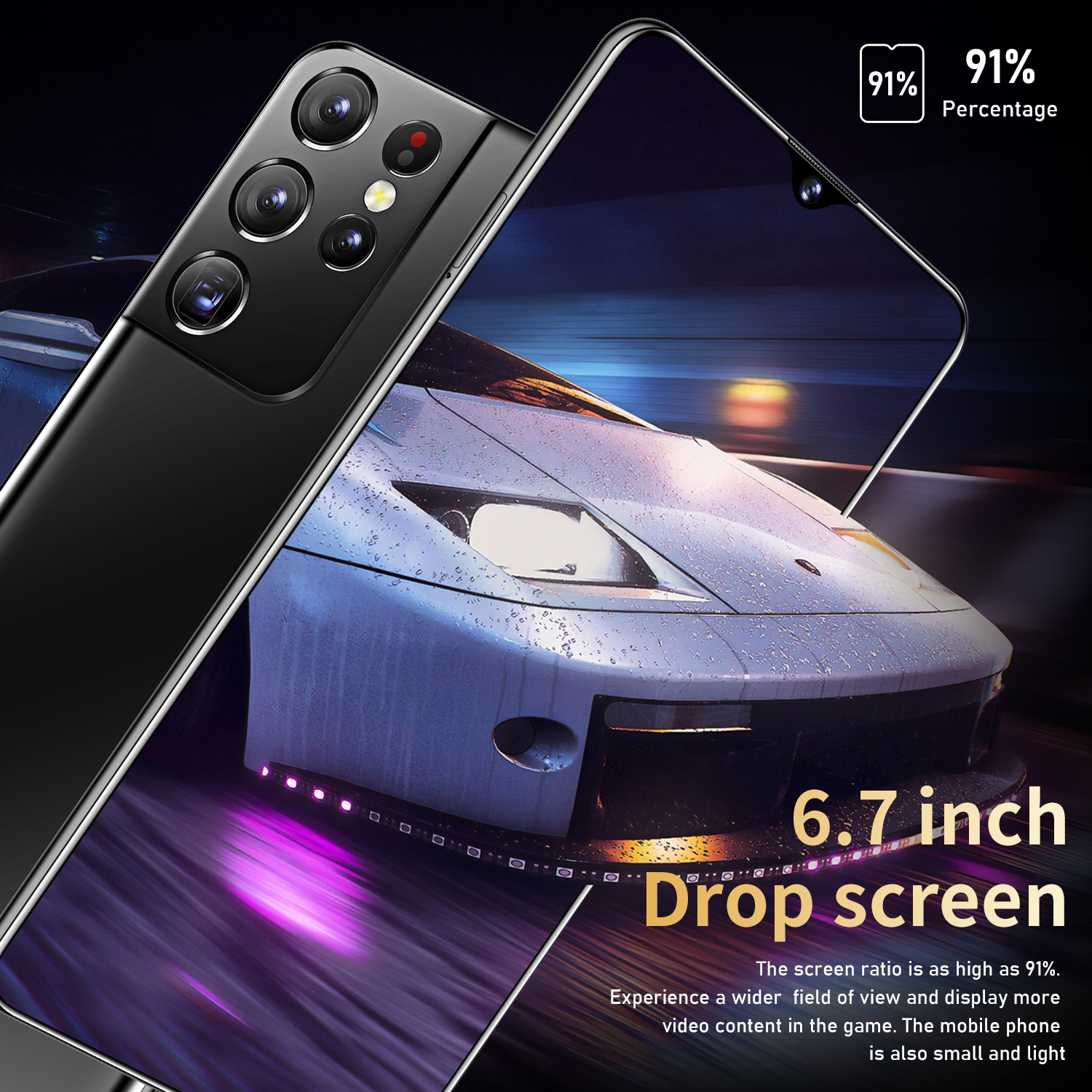 Hot Selling Dual SIM Original For S21+ ULTRA 12GB+512GB 6.7 Inch Smart Full Display Android 10.0 Gam