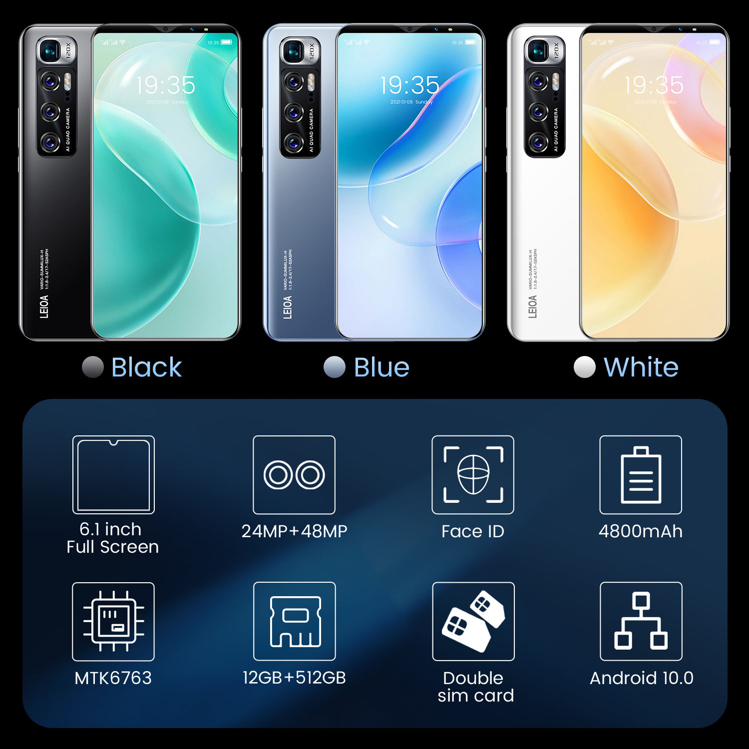 M10 Plus 12Gb+512Gb 7.2 Inch New Original Unlocked Game Cellphones 3G 4G 5G Mobiles Phones With 4 Gb