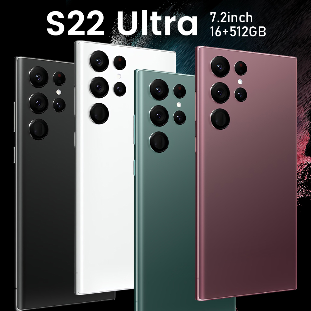 S22 ULTRA 16GB+512GB 7.2 inch 5600mAh Android 10.0 Unlocked Cell Phone Low Price Smart Mobile Phones