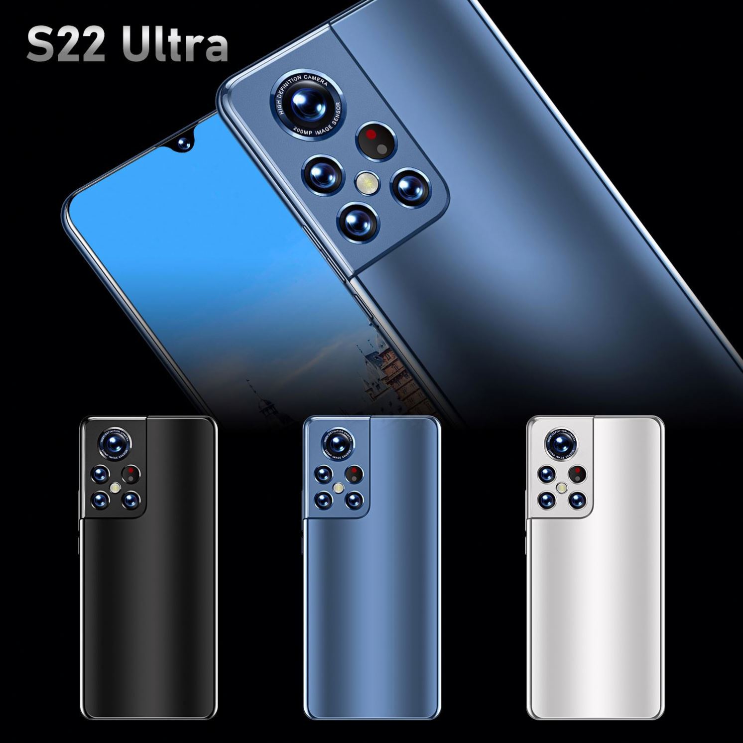 2022 New s22 ultra phone Hand Phone Smartphone 16GB+512GB Android cellphones Original Unlocked  Mobi