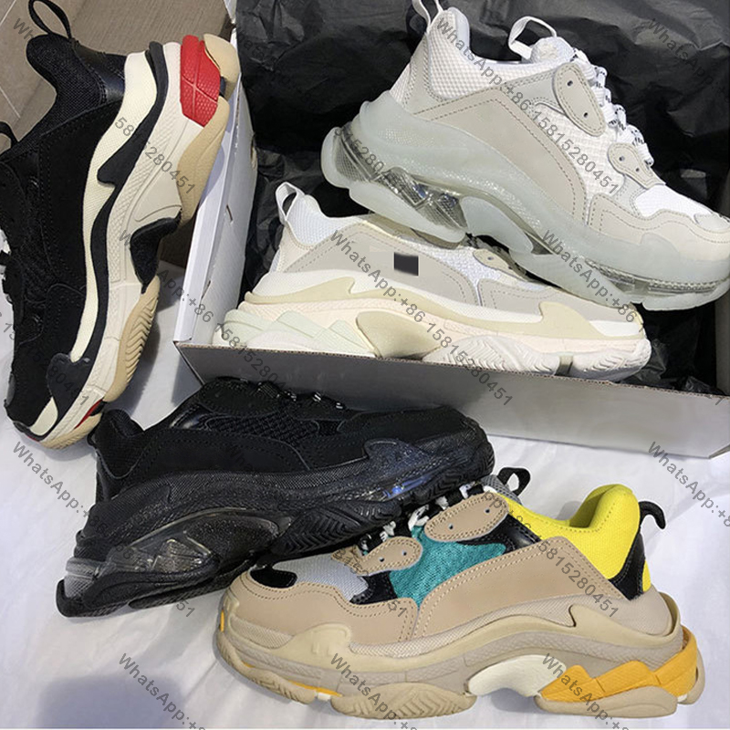 Paris Sneakers For Luxury Balanciaga Triple S Shoes Clear Sole Men Women Platform Black White Women 