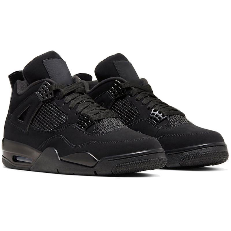 With Box 4s Black Basketball Shoes Men Women University Blue Black Cat Outdoor Sport Trainer sneaker