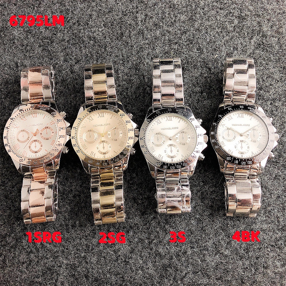 MK Women Watch Stainless Steel Casual Three Dial Watch For Women Jam Tangan Wanita