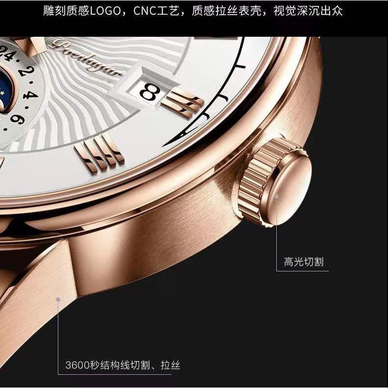 POEDAGAR Men's Waterproof Luminous Calendar Watch Ultra-thin Quartz Watch