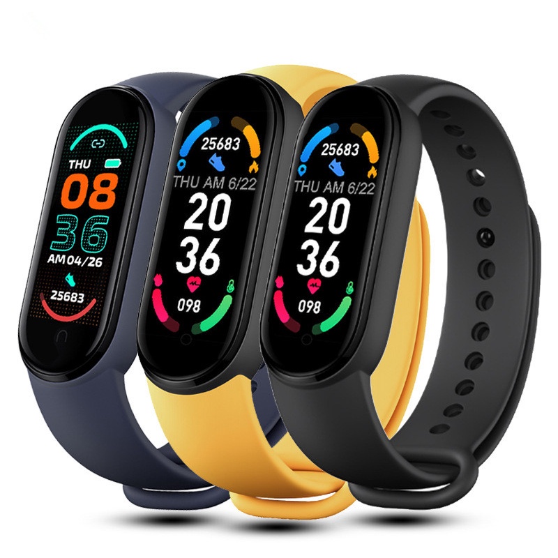 NEW M6 Jam pintar Smart Watch Sport Band Women Man Wristband Fitness Tracker Blood Monitor Bluetooth