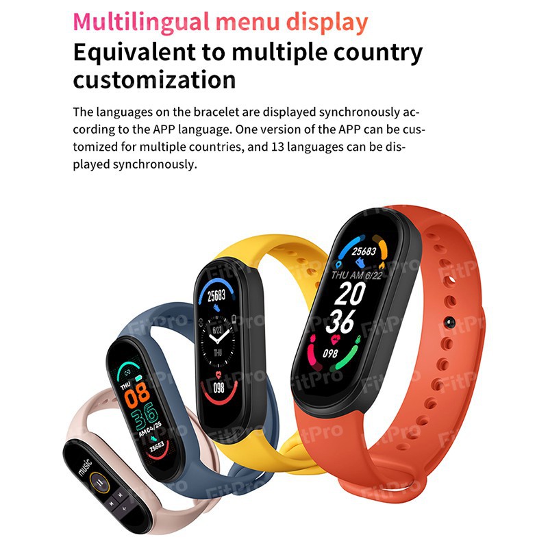 NEW M6 Jam pintar Smart Watch Sport Band Women Man Wristband Fitness Tracker Blood Monitor Bluetooth