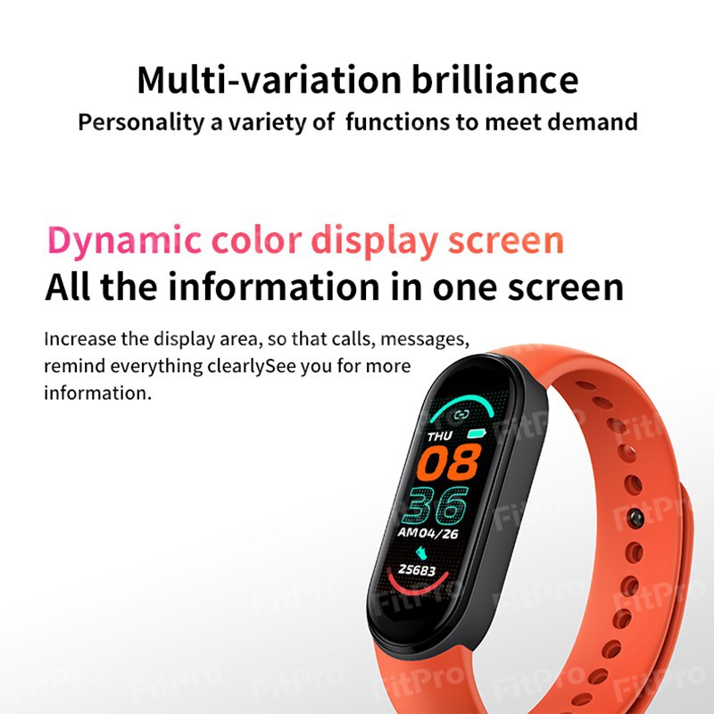 NEW M6 Jam pintar Smart Watch Sport Band Women Man Wristband Fitness Tracker Blood Monitor Bluetooth