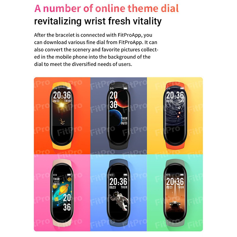 NEW M6 Jam pintar Smart Watch Sport Band Women Man Wristband Fitness Tracker Blood Monitor Bluetooth