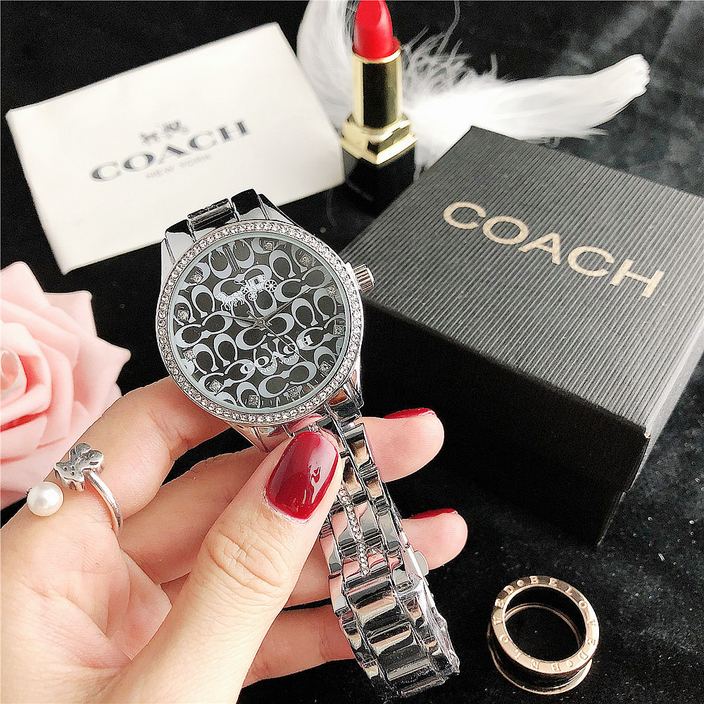 Coach FULL C Watch With Box Women Watch Quartz Stainless Steel Ladies Fashion Watches Jam Tangan Wan