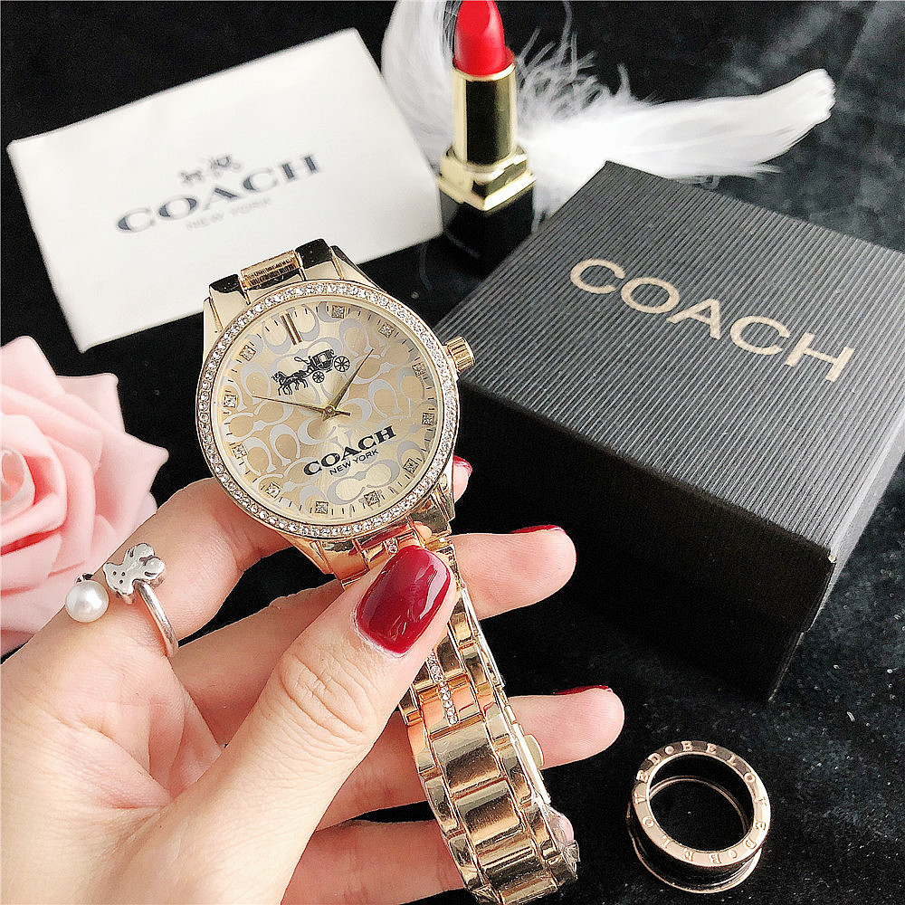 Coach FULL C Watch With Box Women Watch Quartz Stainless Steel Ladies Fashion Watches Jam Tangan Wan