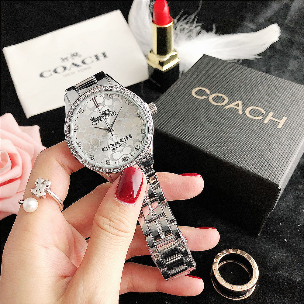 Coach FULL C Watch With Box Women Watch Quartz Stainless Steel Ladies Fashion Watches Jam Tangan Wan