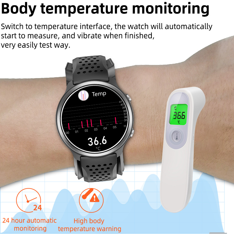 Vibration Leather Strap Smart Watch Blood Pressure Measurement Watch Low Power Consumption Waterproo