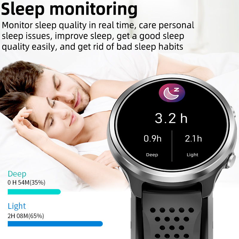Vibration Leather Strap Smart Watch Blood Pressure Measurement Watch Low Power Consumption Waterproo