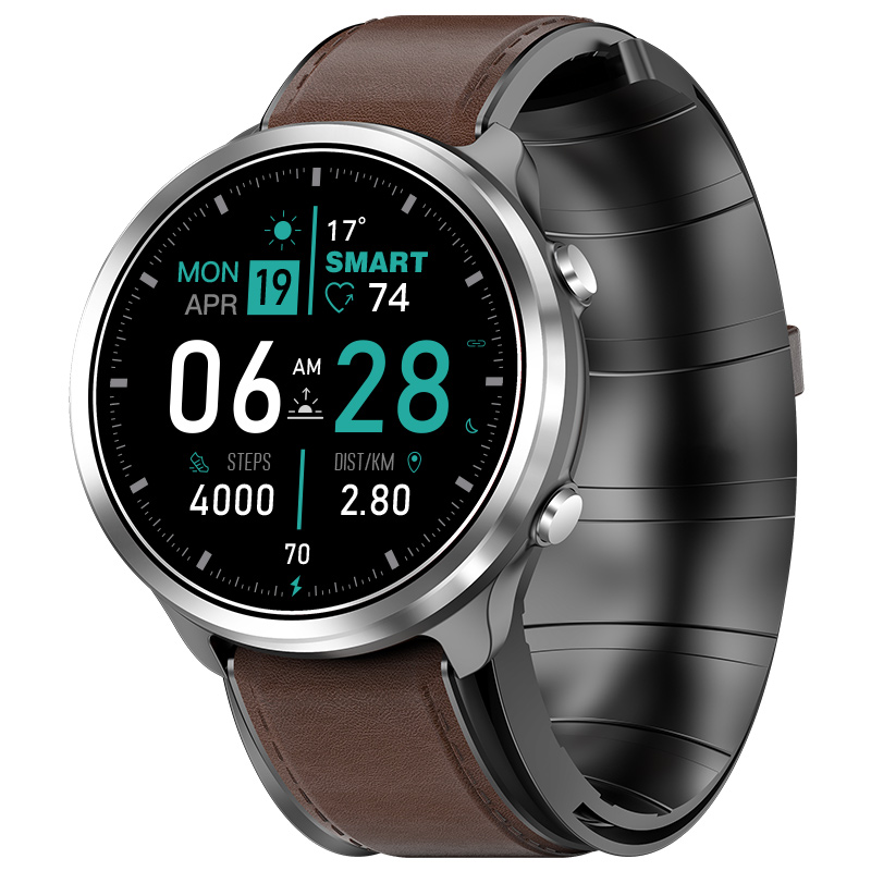 Vibration Leather Strap Smart Watch Blood Pressure Measurement Watch Low Power Consumption Waterproo