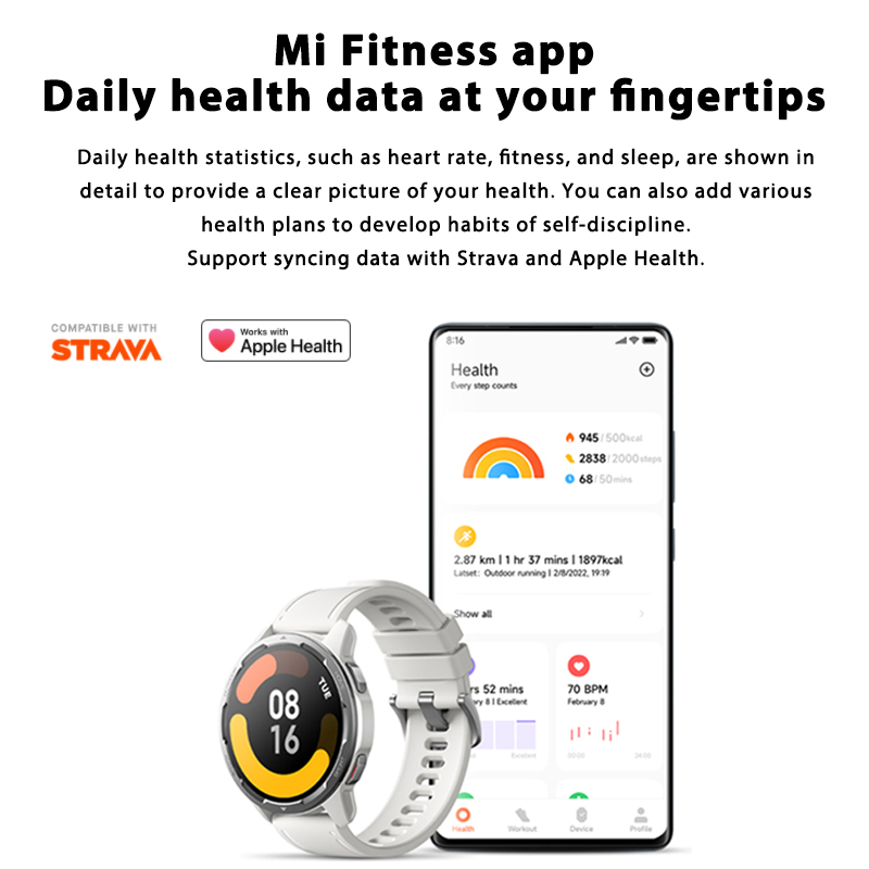 Global Version Xiaomi Mi Watch S1 Active Smart Watch GPS 470mAh 1.43 Display Heart Rate Sensor Blood