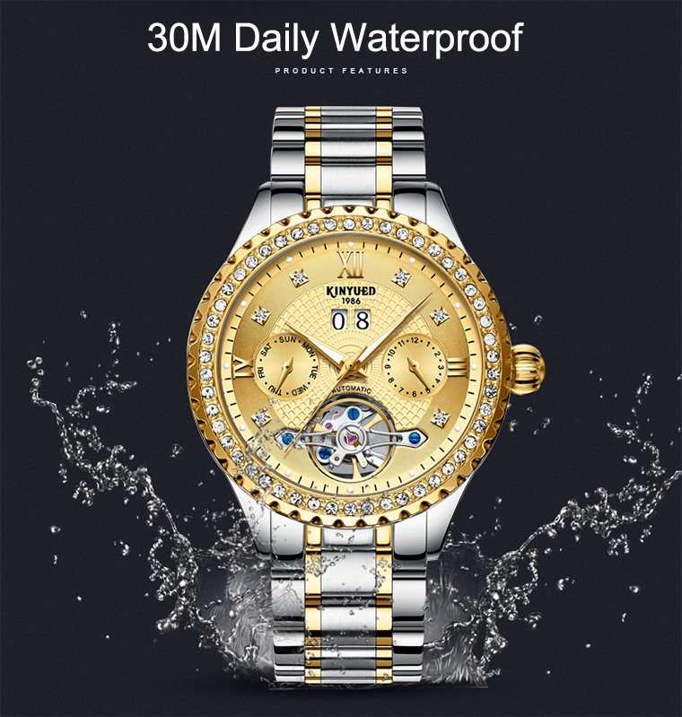 KINYUED Mechanical movement brand your own luxury