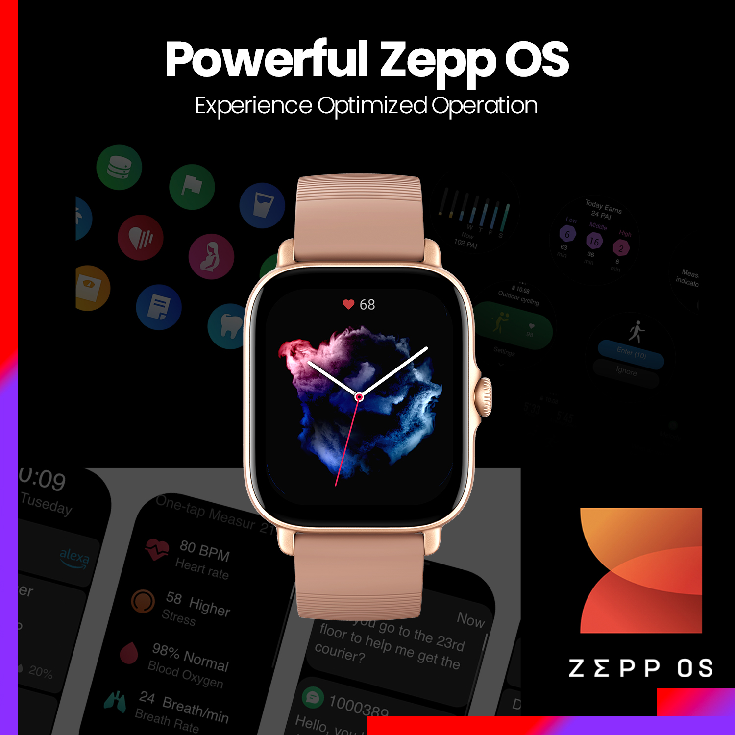 Global Version 2021 New Amazfit GTS 3 GTS3 GTS-3 Zepp OS sports music Smartwatch  AMOLED Display lon