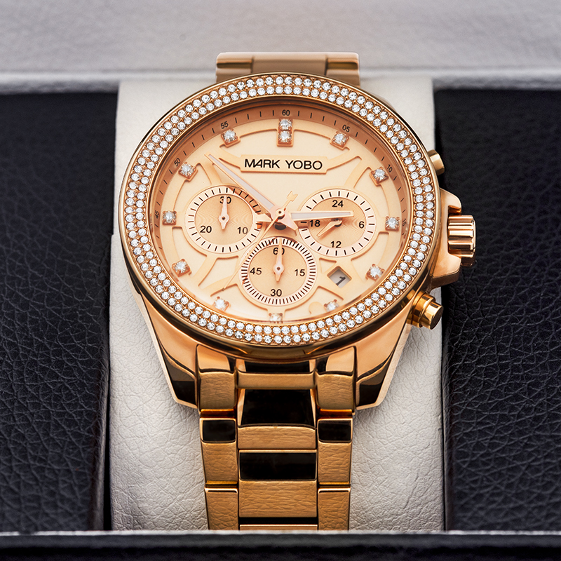 Manufacturer OEM ODM Custom Stainless Steel Men's Ice Out Moissanite Bezel Watch