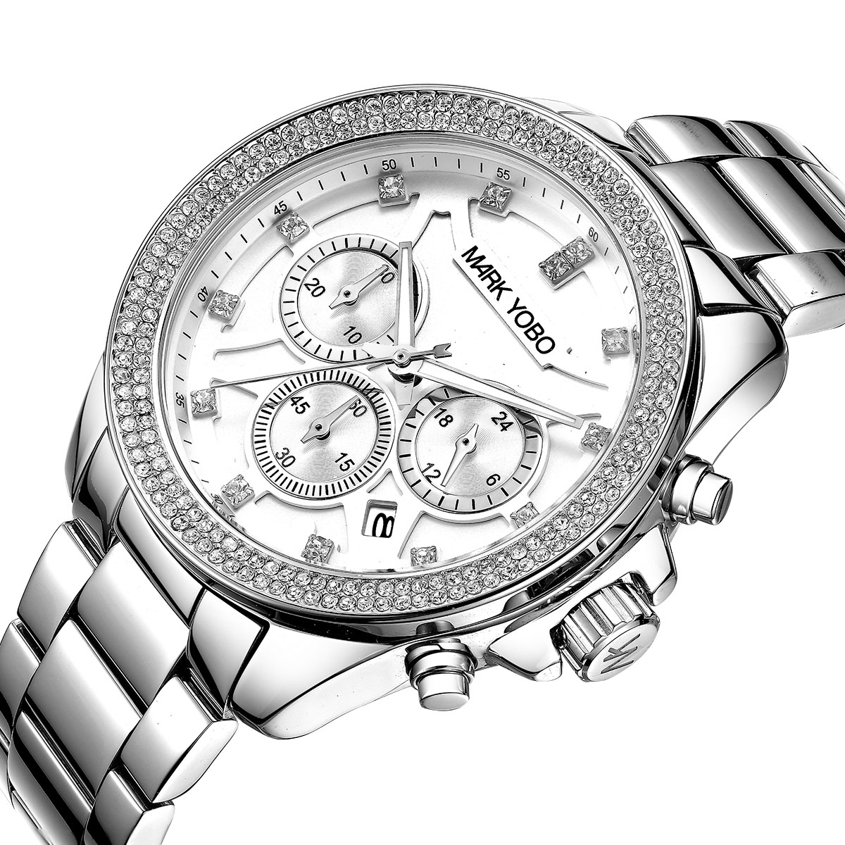 Manufacturer OEM ODM Custom Stainless Steel Men's Ice Out Moissanite Bezel Watch