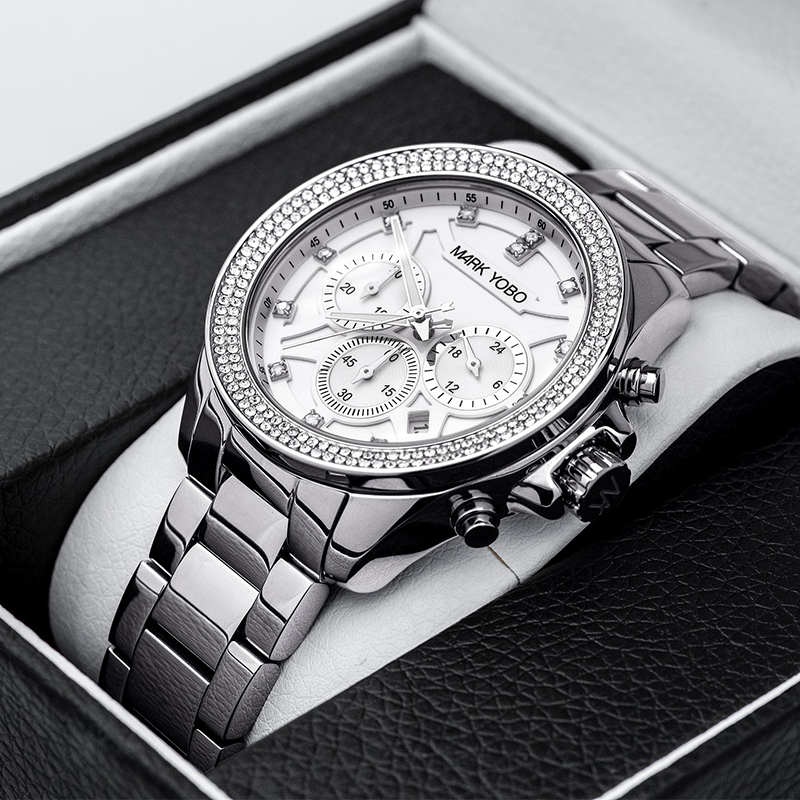 Manufacturer OEM ODM Custom Stainless Steel Men's Ice Out Moissanite Bezel Watch