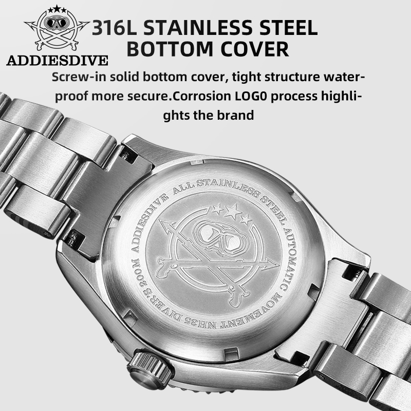 addiesdive men's retro popular sports mechanical watch 200 meters waterproof NH35A automatic mechani
