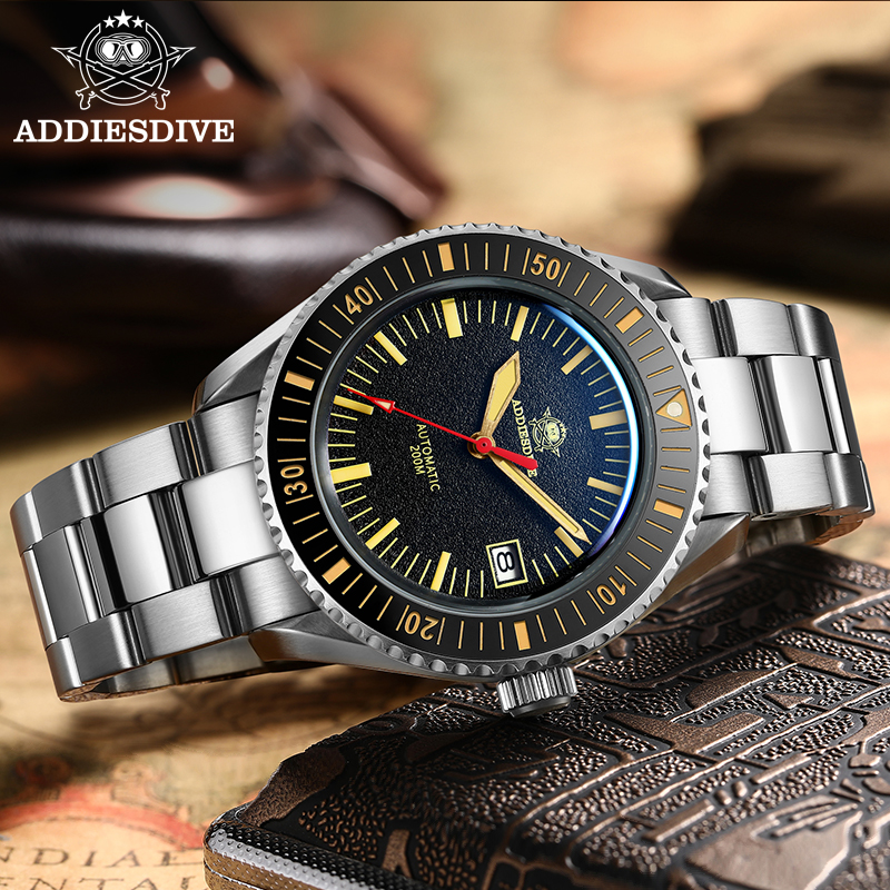 addiesdive men's retro popular sports mechanical watch 200 meters waterproof NH35A automatic mechani