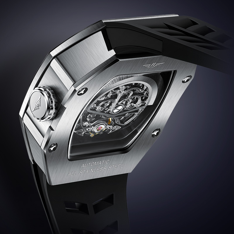 JINLERY Mechanical Watch Richard Wine Barrel Carbon Fiber Spider King Fluorescent Luminous Mechanica
