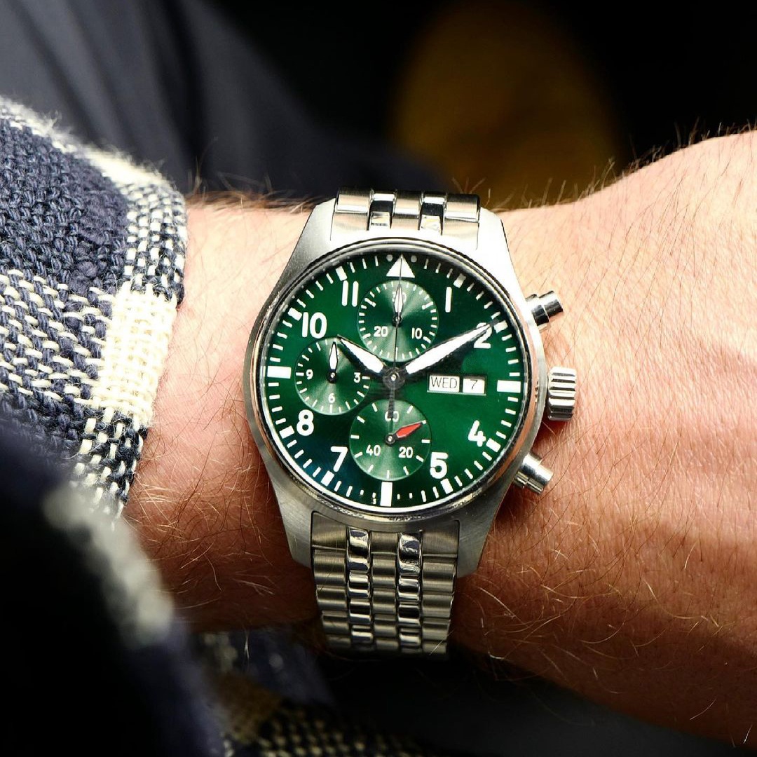 High Quality Pilot Watch See-through Back Men Mechanical Leather Band Automatic Chronograph Watch