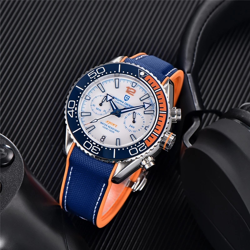 PAGANI DESIGN New Diver Watch Men 10Bar Waterproof Date Clock Sport Watches Top Brand Mens Quartz Wr