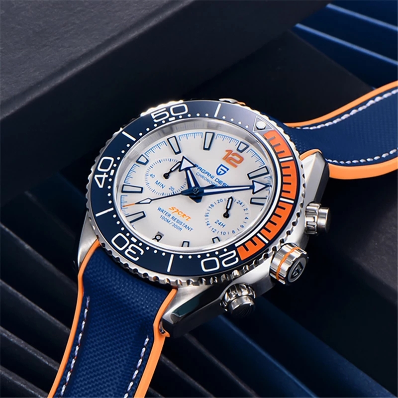 PAGANI DESIGN New Diver Watch Men 10Bar Waterproof Date Clock Sport Watches Top Brand Mens Quartz Wr