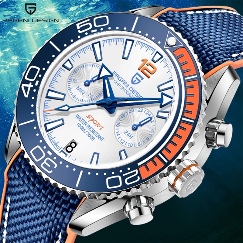 PAGANI DESIGN New Diver Watch Men 10Bar Waterproof Date Clock Sport Watches Top Brand Mens Quartz Wr