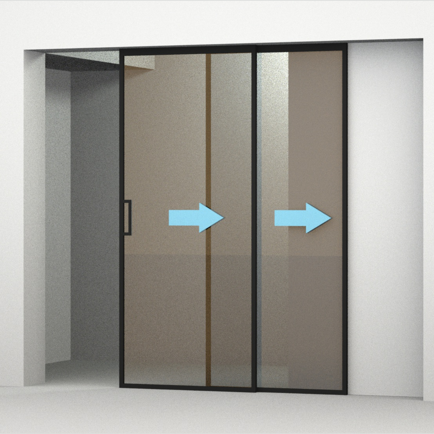 Linkage Synchronize Magnetic Levitate Sliding Door System For Smart home Voice Control