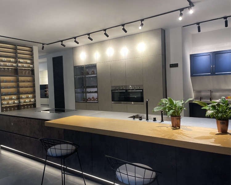 touch to open smart home kitchen cabinets with soft hinge