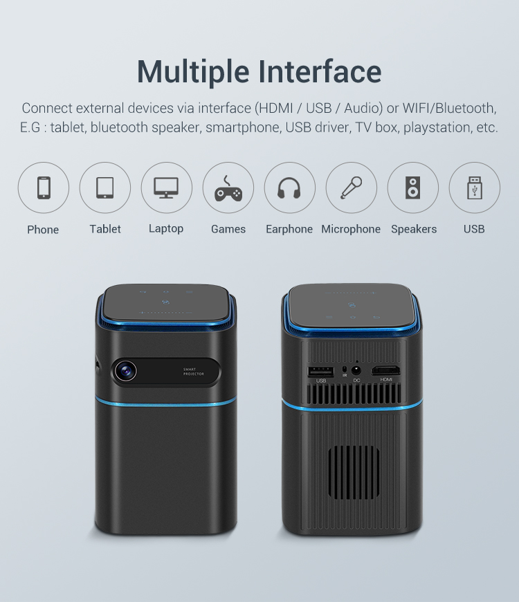D042 Android Smart WIFI Pico Mini Pocket Portable LED DLP Projector Home Theater for Smartphone Tabl