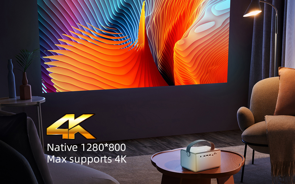 High brightness Portable Projector Home theater Video DLP Android Smart Mini Projector interactive p