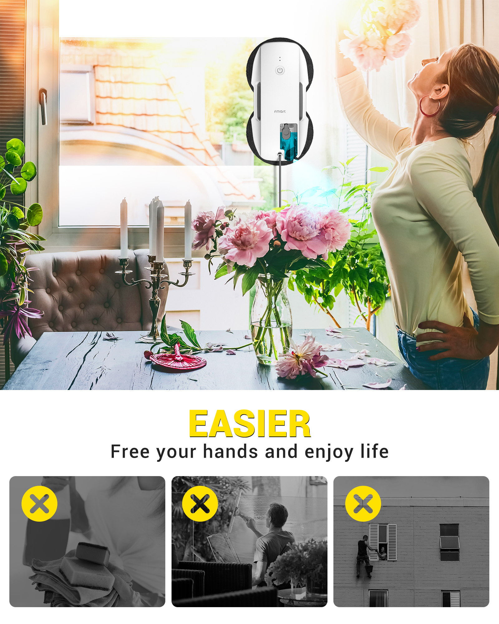 Smart Home Appliances Cleaning Window Cleaning Robot Glass Cleaner with Spray