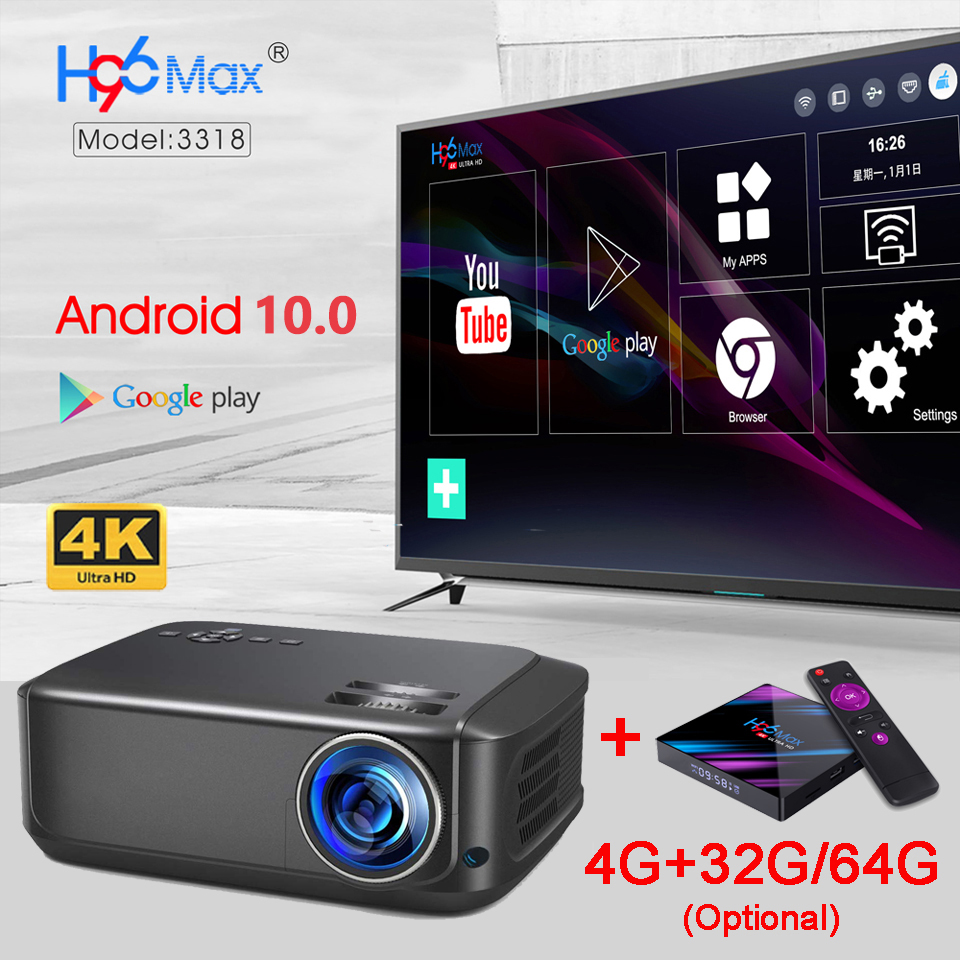 WZATCO T59 4K LED Projector Full HD 1920x1080P Android 10.0 Wifi Smart Home Cinema Video Proyector P