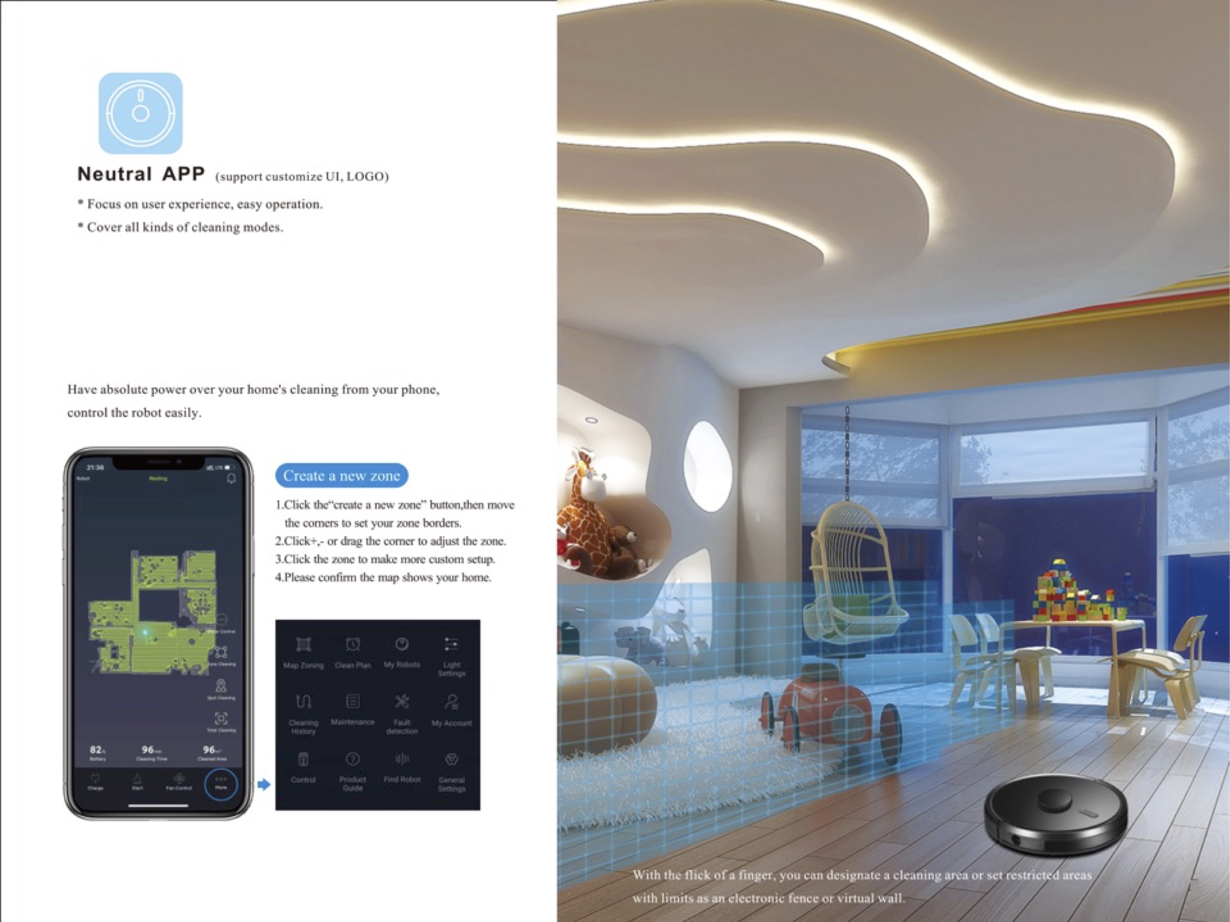 NEW 3000Pa Cyclone Suction App Control Auto Mode Map Navigation Smart Vacuum Robot Cleaner For Home 