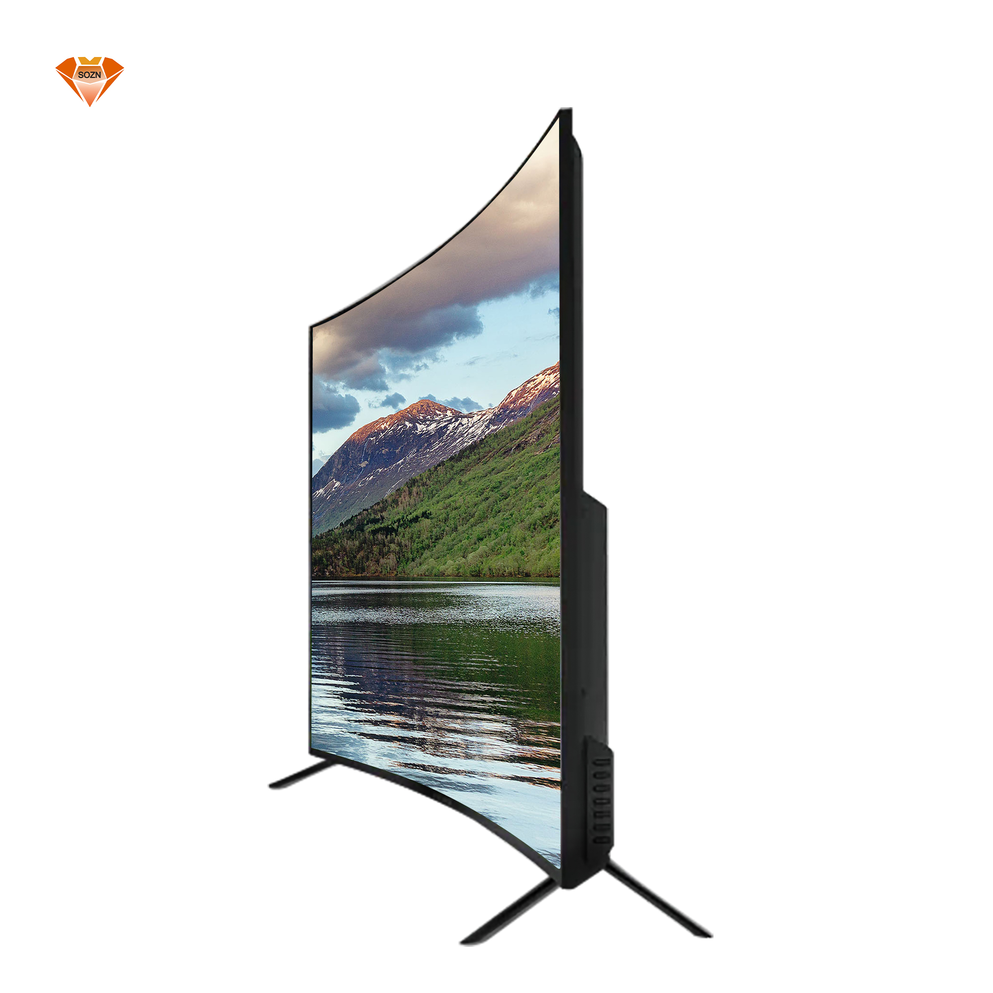 Newly designed 65-inch home theater system LED curved 4K smart TV/ultra-thin glass body with Android