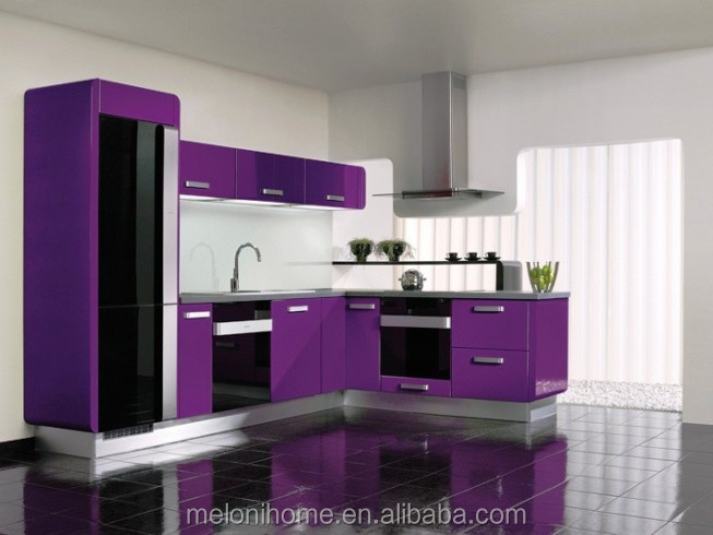 Luxury Pink design smart home customized design plywood moisture proof kitchen cabinet