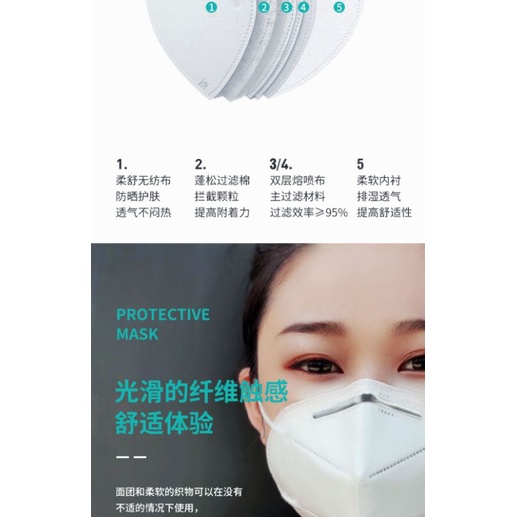 KN95 protective mask summer thin n95 mask dustproof and breathable adult mouth and nose mask KN95 Ma